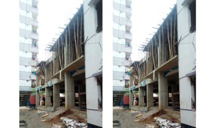 রাজউক অনুমোদিত নকশা ব্যত্যয়করে নিয়মবহির্ভূতভাবে বহুতল ভবন নির্মাণ