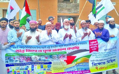 ফরিদপুরে ইসরাইল কর্তৃক ‌ বর্বরোচিত গণহত্যার প্রতিবাদে বিক্ষোভ কর্মসূচি পালন