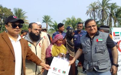 খুলনার কপিলমুনিতে আরব আমিরাত সরকারের  ত্রাণ ও কম্বল বিতরণ