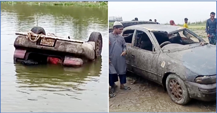 নবীনগরে খালে ভেসে উঠল প্রাইভেটকার