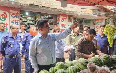 মনোহরদী বাজারে মোবাইল কোর্ট, ৮ মামলায় ৫ হাজার ৫০০ টাকা জরিমানা