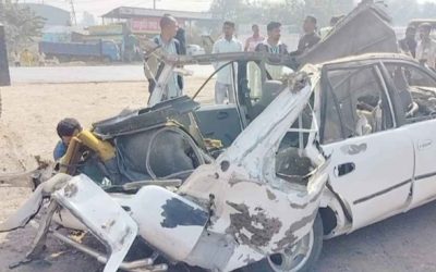 নরসিংদীতে প্রাইভেটকারে ভয়াবহ বিস্ফোরণ