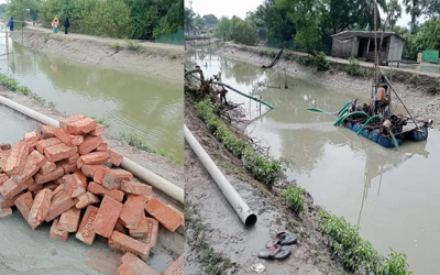 শ্যামনগরে অবৈধভাবে বালু উত্তোলন, কর্তৃপক্ষ নীরব