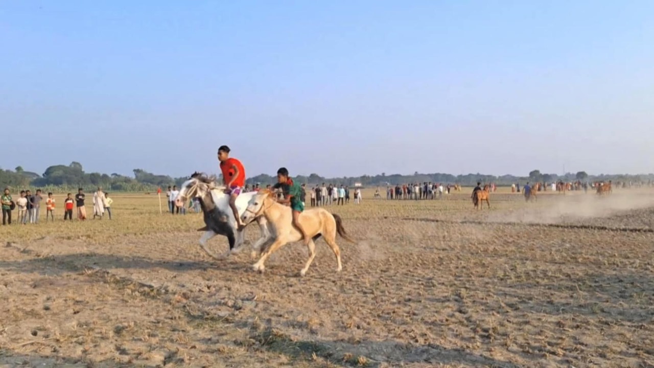 পলাশে ঐতিহ্যবাহী ঘোড়াদৌড় প্রতিযোগিতা অনুষ্ঠিত